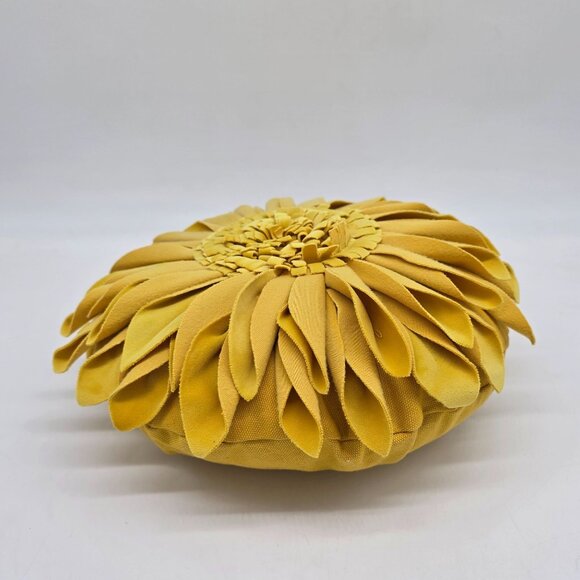 Yellow Sunflower Shaped Decorative Throw Pillow Round Textured Petal 11" - Picture 6 of 6